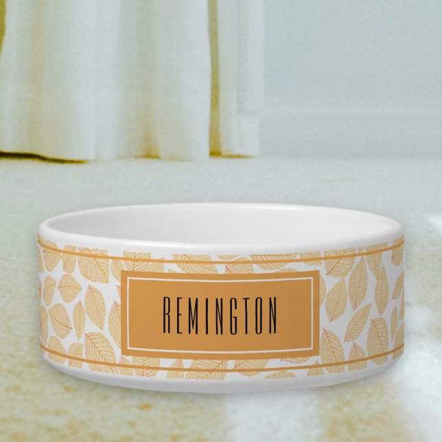 Aangepaste patroonnaam najaar voerbakje (single side custom text dog bowl)
