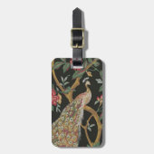 Aangepaste pauw op zwart Bagagelabel (Voorkant verticaal)