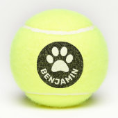 Aangepaste Pauw Print Dog Name op Tennisballen (Achterkant)