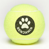 Aangepaste Pauw Print Dog Name op Tennisballen (Voorkant)