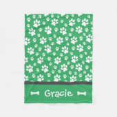 Aangepaste paw Print Dog Fleece Blanket (Voorkant)