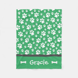 Aangepaste paw Print Dog Fleece Blanket