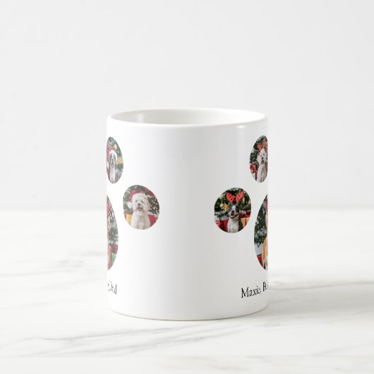 Aangepaste Paw Print Photo Collage 5 Afbeelding Ko Koffiemok (Center)