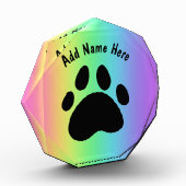 Aangepaste Paw Print Regenboog Acryl Blok (Links)