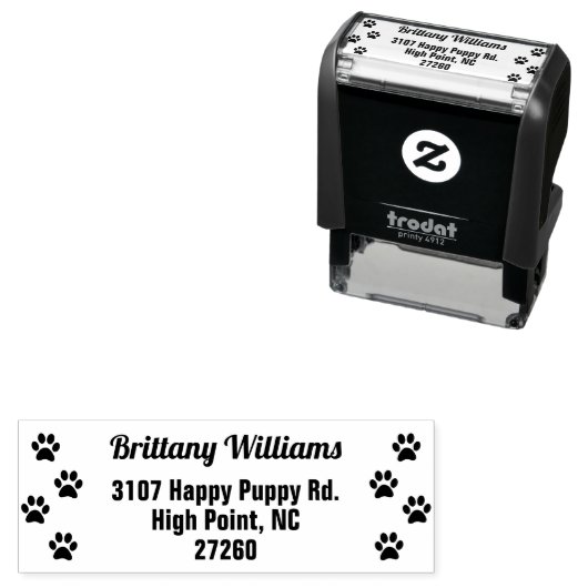 Aangepaste Paw Print Retouradres Stempel Zelfinkt (In situ)