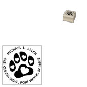 Aangepaste Paw Print Ronde retour adres Rubber ste Rubberstempel (Gestempeld)