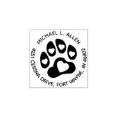 Aangepaste Paw Print Ronde retour adres Rubber ste Rubberstempel (Afrduk)