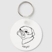 Aangepaste Paw-sitief Pug Sleutelhanger (Voorkant)
