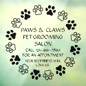 Aangepaste Paws Claws Huisdier Verzorging Voorkant Raamsticker (Vel 3)