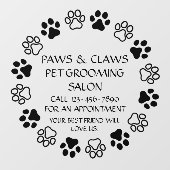 Aangepaste Paws Claws Huisdier Verzorging Voorkant Raamsticker (Vel)
