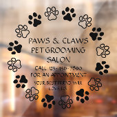 Aangepaste Paws Claws Huisdier Verzorging Voorkant Raamsticker (Vel 2)