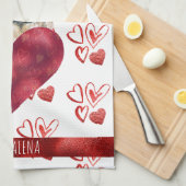 Aangepaste Paws Hond Liefhebber Valentijnsdag Cade Theedoek (Quarter Fold)