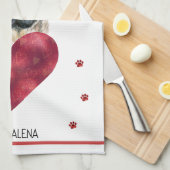 Aangepaste Paws Hond Liefhebber Valentijnsdag Cade Theedoek (Quarter Fold)