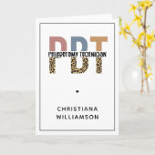 Aangepaste PBT Phlebotomie Technicus Leopard Print Kaart (Gele Bloem)