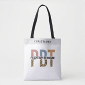 Aangepaste PBT Phlebotomie Technicus Leopard Print Tote Bag (Voorkant)