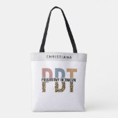 Aangepaste PBT Phlebotomie Technicus Leopard Print Tote Bag (Achterkant)