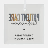 Aangepaste PCT-cadeaus voor patiënttechnicus Glas Ornament (Achterkant)