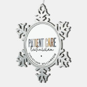 Aangepaste PCT-cadeaus voor patiënttechnicus Tin Sneeuwvlok Ornament (Rechts)