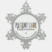 Aangepaste PCT-cadeaus voor patiënttechnicus Tin Sneeuwvlok Ornament (Voorkant)