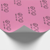 Aangepaste PEACE LOVE HAPPINESS roze pixelfeestdag Cadeaupapier (Hoek)