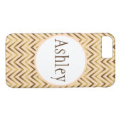 Aangepaste peach en Gold Chevron Stripes Case-Mate iPhone Case (Achterkant (Horizontaal))