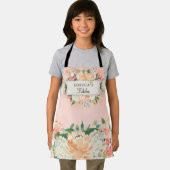 Aangepaste  peach Floral Kitchen Schort (Insitu)