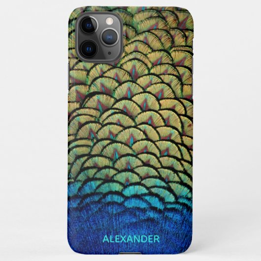 Aangepaste Peacock Blue Feather genaamd iPhone Hoesje (Achterkant)