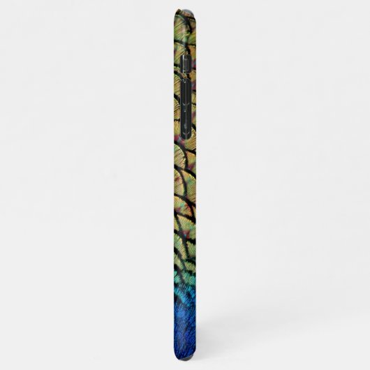 Aangepaste Peacock Blue Feather genaamd iPhone Hoesje (Linkerkant)