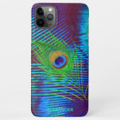 Aangepaste Peacock Blue Feather genaamd iPhone Hoesje (Achterkant)