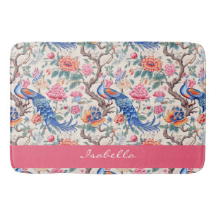 Aangepaste Peacock Chinoiserie Aziatische bloemenl Badmat