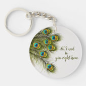 Aangepaste Peacock Feather Sleutelhanger (Voorkant)