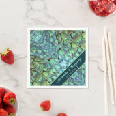 Aangepaste Peacock Feathers Wedding Paper Napkin Servet (Insitu)