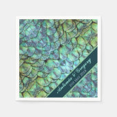 Aangepaste Peacock Feathers Wedding Paper Napkin Servet (Voorkant)