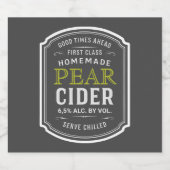 Aangepaste  Pear Cider Label Sticker (Enkel label)