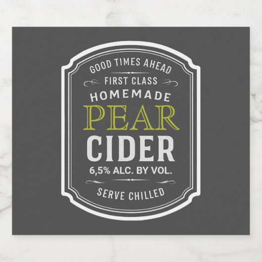Aangepaste Pear Cider Label Sticker (Enkel label)