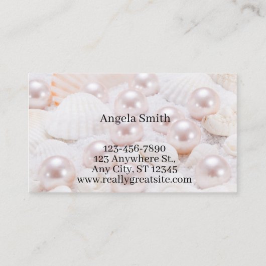Aangepaste Pearl Business Modern gepersonaliseerd Visitekaartje (Achterkant)