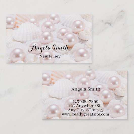Aangepaste Pearl Business Modern gepersonaliseerd Visitekaartje (Voorkant / Achterkant)