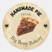 Aangepaste Pecan-pasteellabels | Gepersonaliseerde Ronde Sticker (Voorkant)