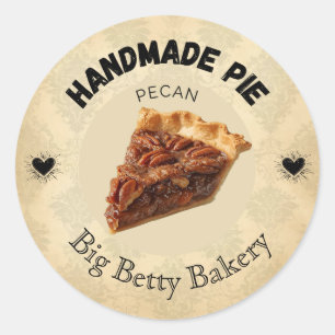 Aangepaste Pecan-pasteellabels Gepersonaliseerde Ronde Sticker