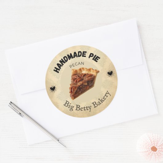 Aangepaste Pecan-pasteellabels | Gepersonaliseerde Ronde Sticker (Envelop)