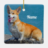 Aangepaste Pembroke Welsh Corgi Puppy Dog Keramisch Ornament (Achterkant)