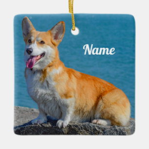 Aangepaste Pembroke Welsh Corgi Puppy Dog Keramisch Ornament