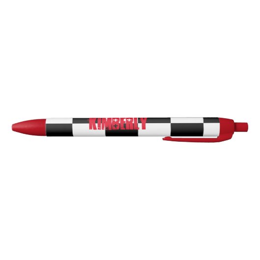 Aangepaste pen zwart, wit en rood (Bodem)