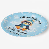 Aangepaste Penguin Baby shower Borden Papieren Bordje (Gekanteld)