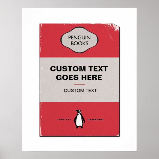Aangepaste Penguin Book Hoesje Poster | Gepersonal (Voorkant)
