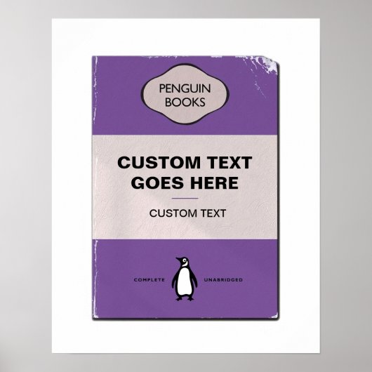 Aangepaste Penguin Book Hoesje Poster | Gepersonal (Voorkant)