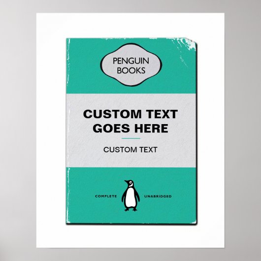 Aangepaste Penguin Book Hoesje Poster | Gepersonal (Voorkant)