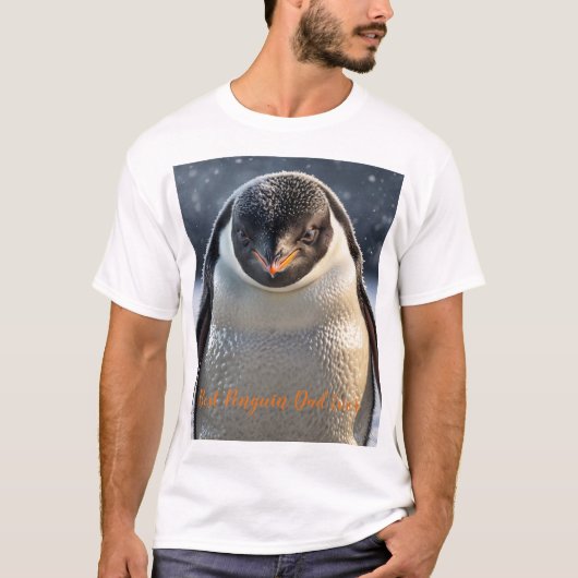 Aangepaste Penguin Dad Gepersonaliseerde  Foto T-shirt (Voorkant)