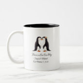 Aangepaste Penguin Huwelijksjubileum Mok (Links)