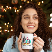 Aangepaste Penguin Paar Namen Gepersonaliseerd Koffiemok